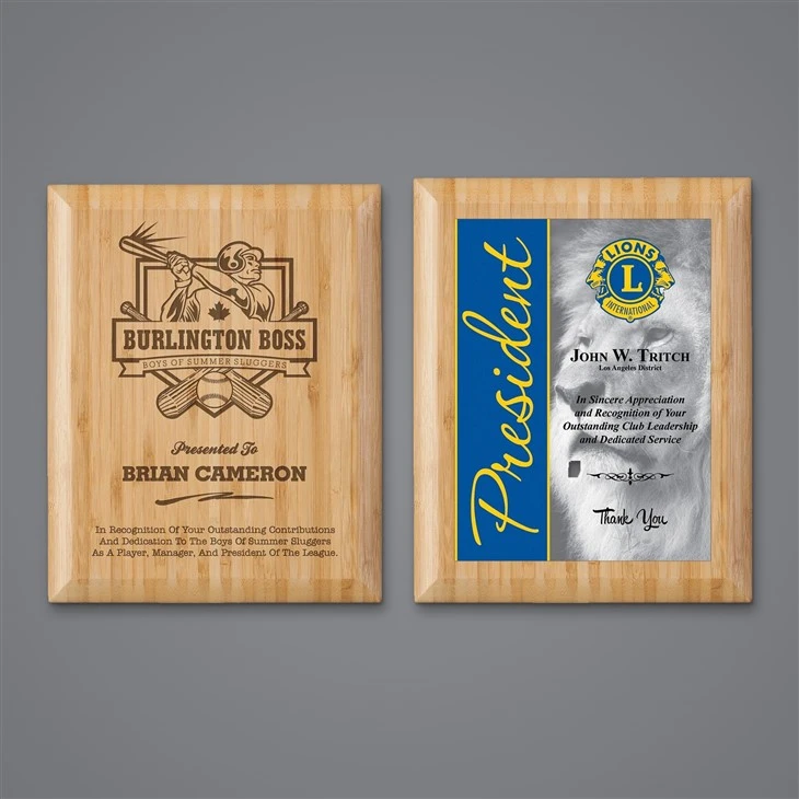 Custom Bamboo Perpetual Recognition Plaque factory